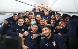 Joueur Serbes avant le match face au Portugal