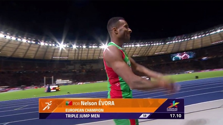 Nelson Evora champion d'Europe de triple saut